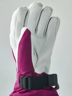 Børn Hestra Tilbehør|Vintertøj-Army Leather Heli Ski Handsker, Fuchsia