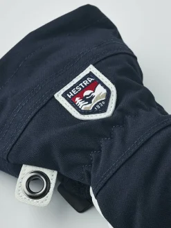 Børn Hestra Army Leather Heli Ski Handsker, Marin