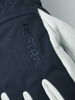 Børn Hestra Army Leather Heli Ski Handsker, Marin