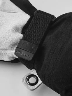 Børn Hestra Army Leather Heli Ski Handsker, Sort