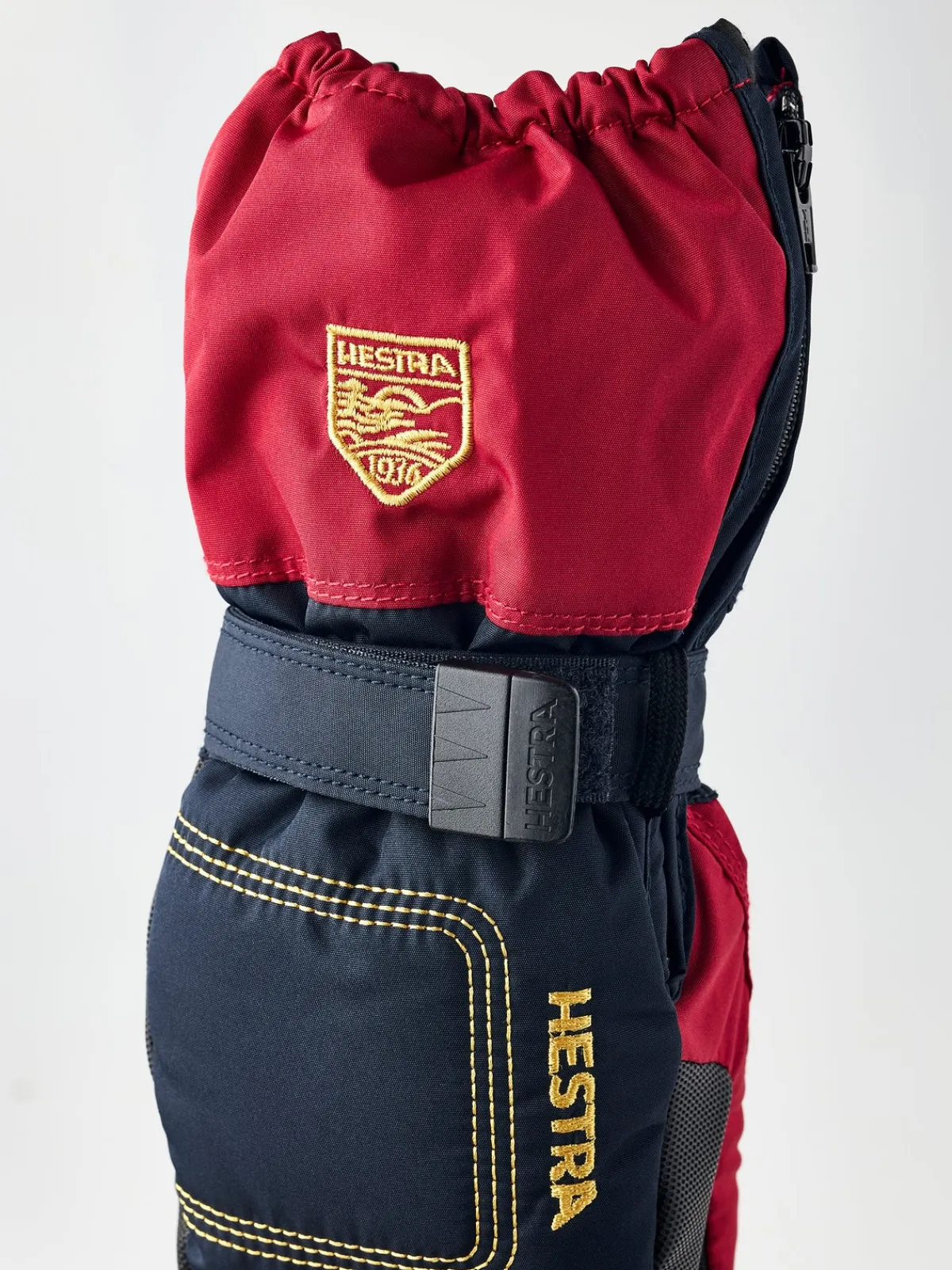 Børn Hestra Tilbehør-Baby Zip Long Vanter, Dark navy/Red