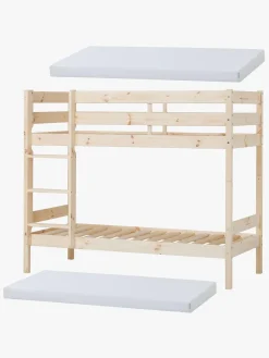 Børnesenge & Tilbehør|Hoppekids ECO Comfort Køjeseng med 2 stk. Skummadrasser 70x160, Træ