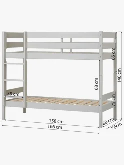 Børnesenge & Tilbehør|Hoppekids ECO Comfort Køjeseng 70x160, Duegrå Grå