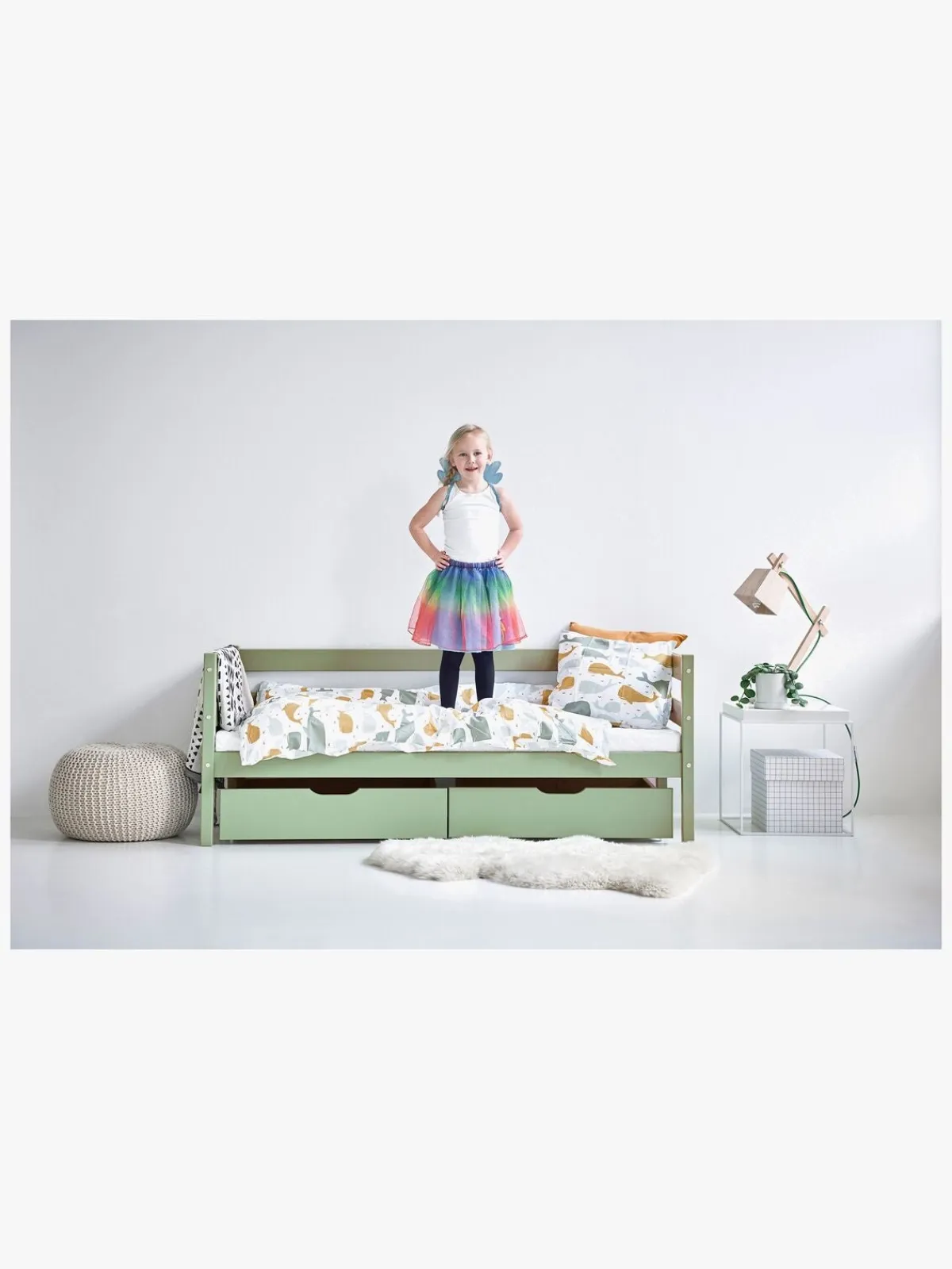 Børn Hoppekids Børnesenge & Tilbehør-Juniorseng ECO Comfort 70x160 cm, Pale Green