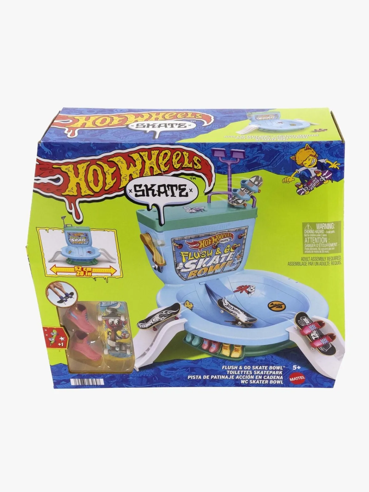 HotWheels Legetøjsfigurer-Hot Wheels Flush & Go Fingerskateboard inkl. Skatebowl