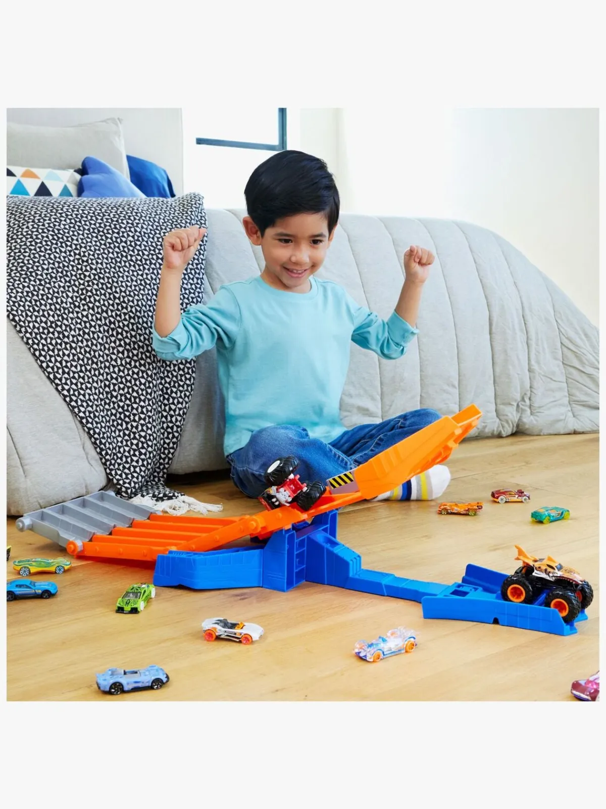 Legetøjsbiler & -Fartøjer|HotWheels Hot Wheels Monster Trucks Racedown Demolition Racerbane