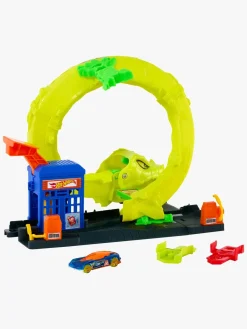 HotWheels Legetøjsbiler & -Fartøjer-Hot Wheels Stunt Tracks Corkscrew Jump Champion Legesæt
