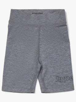 Hyperfied Jersey Logo Biker Shorts, Grey Melange