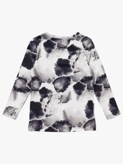 Hyperfied Long Sleeve Logo Top, Black/Grey Watercolor