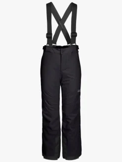 Børn JackWolfskin Jack Wolfskin Powder Mountain Overtræksbukser, Black