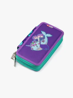 Kreativt Legetøj|Jeva Two-Zip Penalhus, Rainbow Mermaid Lilla