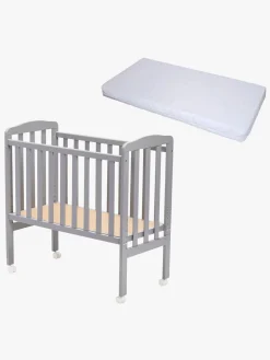 Børn JLY Børnesenge & Tilbehør|Madrasser-ALICE Tremmeseng med BabyDan Madras Comfort 40x84, Grå