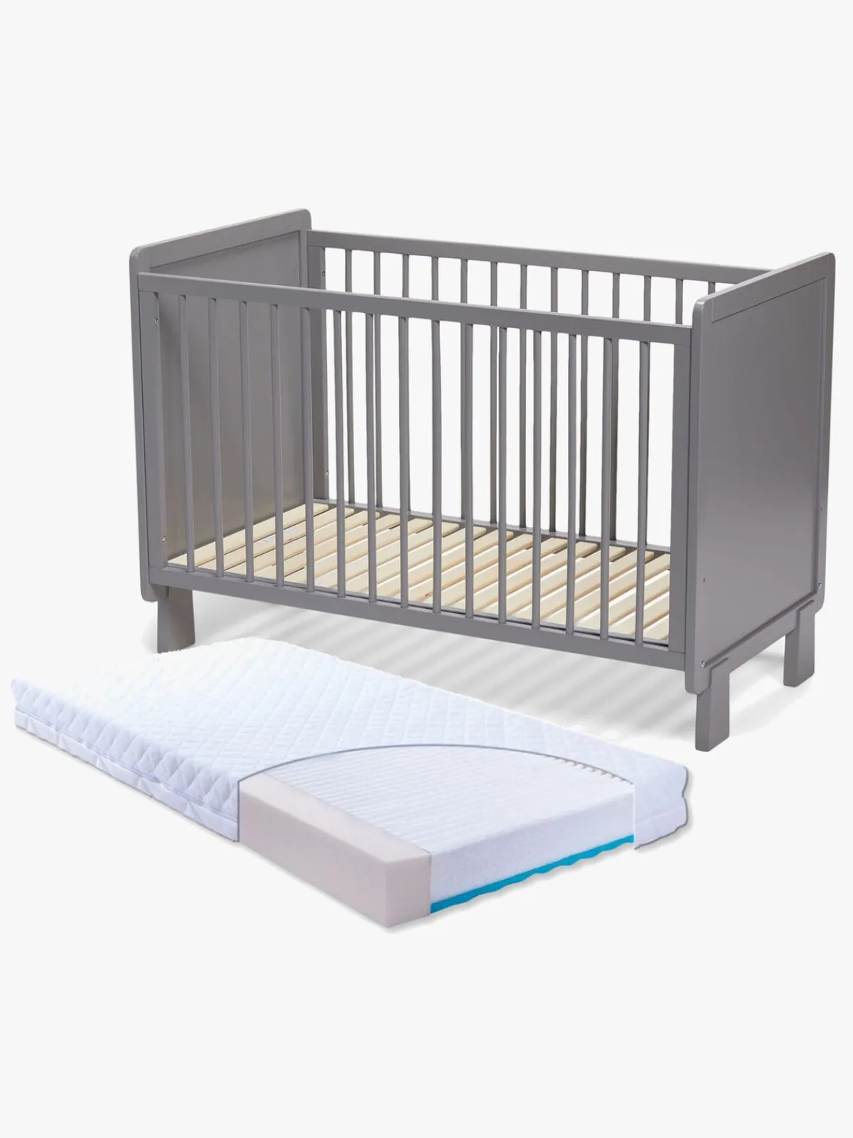 Børn JLY ALMA Heaven Tremmeseng med Babymatex Madras Carpathia 60x120, Grå