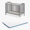 Børn JLY Børnesenge & Tilbehør-ELLA Dream Drop Tremmeseng inkl 3D-madras 60x120, Grå