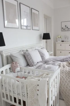 Børn JLY ELLA Dream Lux Tremmeseng Dropside m. Babymatex Madras 60x120, Hvid