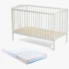 Børn JLY Børnesenge & Tilbehør-MAJA Dream Basic Tremmeseng med BabyMatex Carpathia Madras 60x120 cm, Hvid