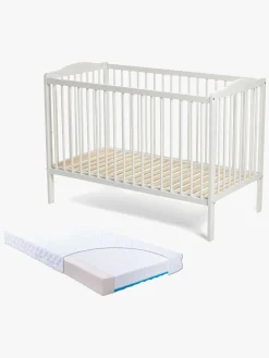 Børn JLY Børnesenge & Tilbehør-MAJA Dream Basic Tremmeseng med BabyMatex Carpathia Madras 60x120 cm, Hvid