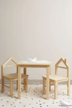Børnemøbler|JLY SAGA House Bord og Stole, Natur
