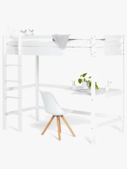 Børnesenge & Tilbehør|JLY SOFIA Højseng m. Skrivebord 90x190, Hvid