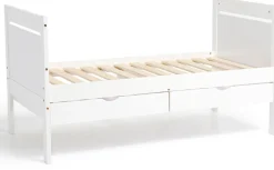 Børn JLY 70x140 Juniorseng med Ekstraseng + Opbevaringskasser, Hvid