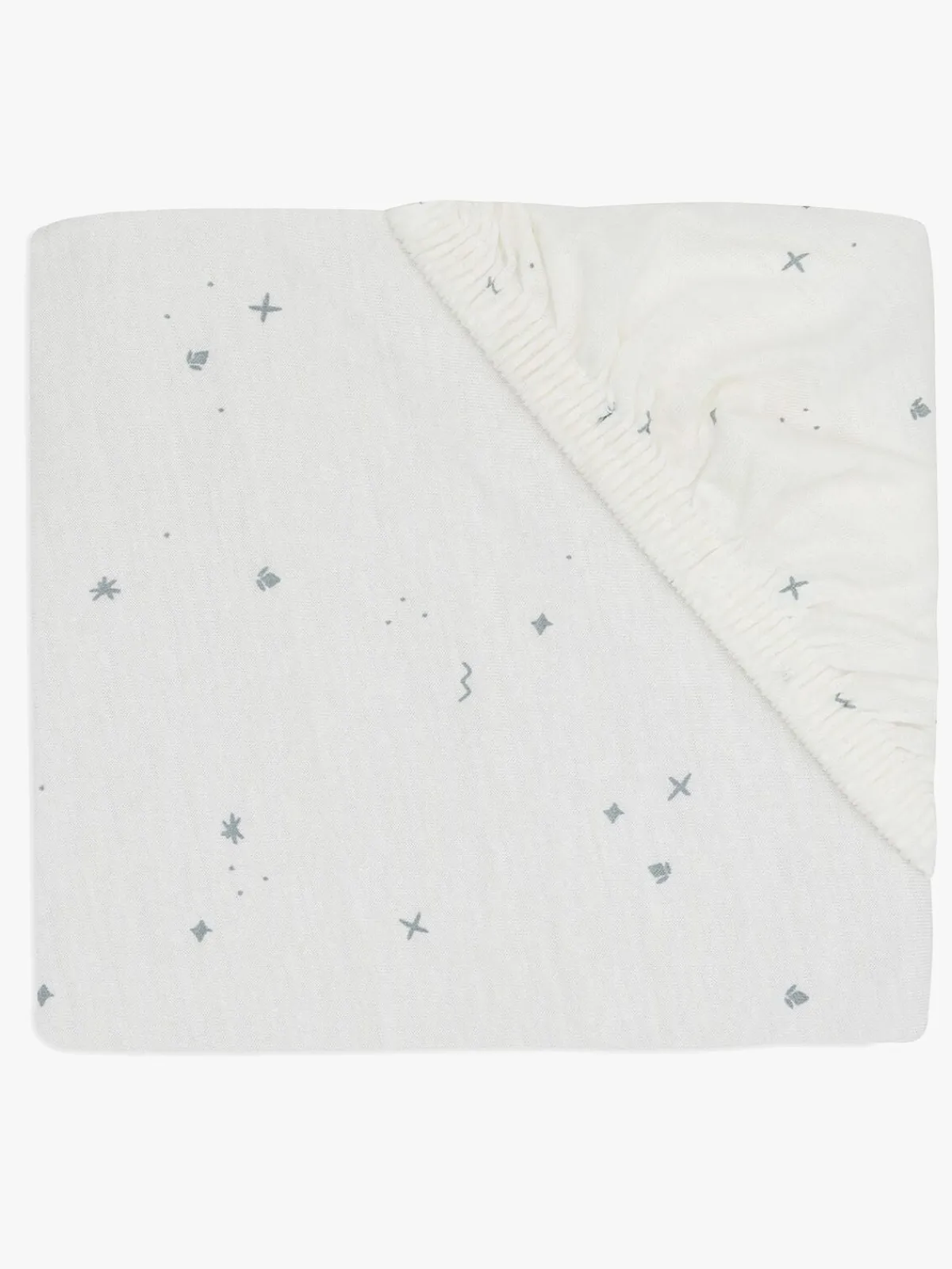 Børn Jollein Stræklagen Twinkling 70/75x140/150, Off white/Sea Green