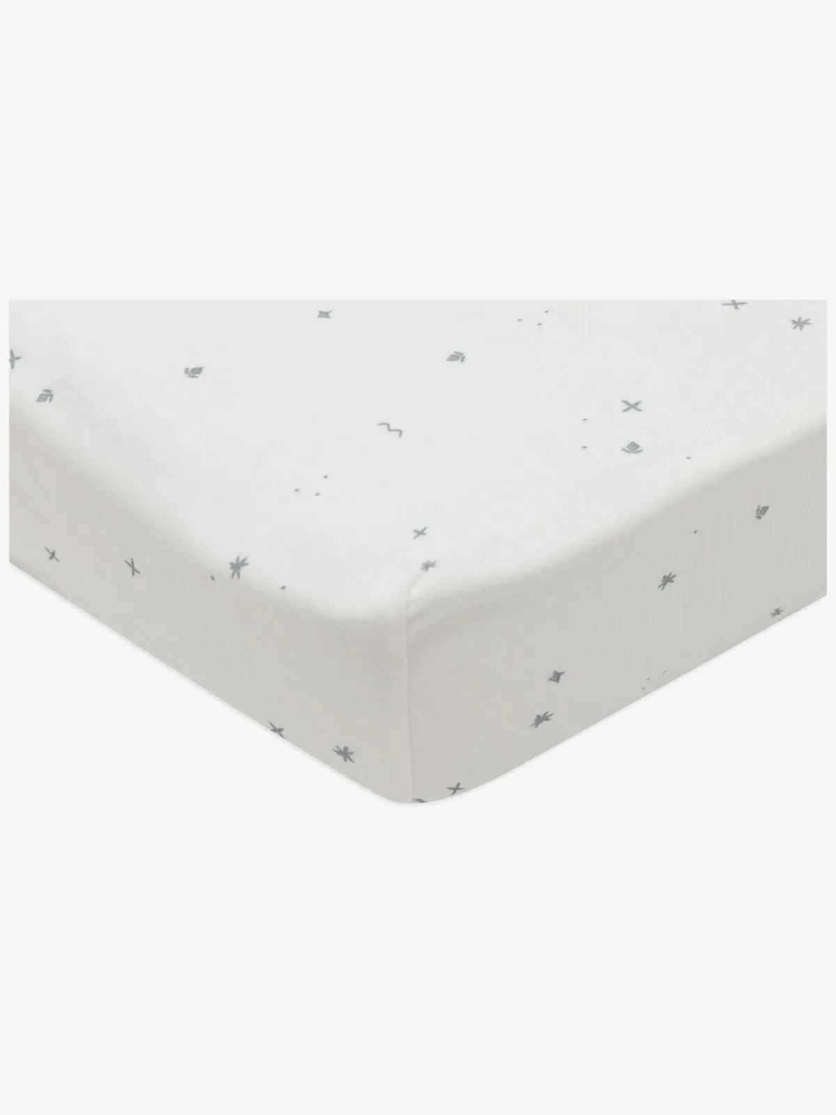 Børn Jollein Stræklagen Twinkling 70/75x140/150, Off white/Sea Green