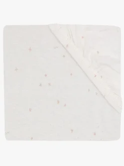 Børn Jollein Sengetøj-Stræklagen Twinkling 60x120, Off white/Wild Rose