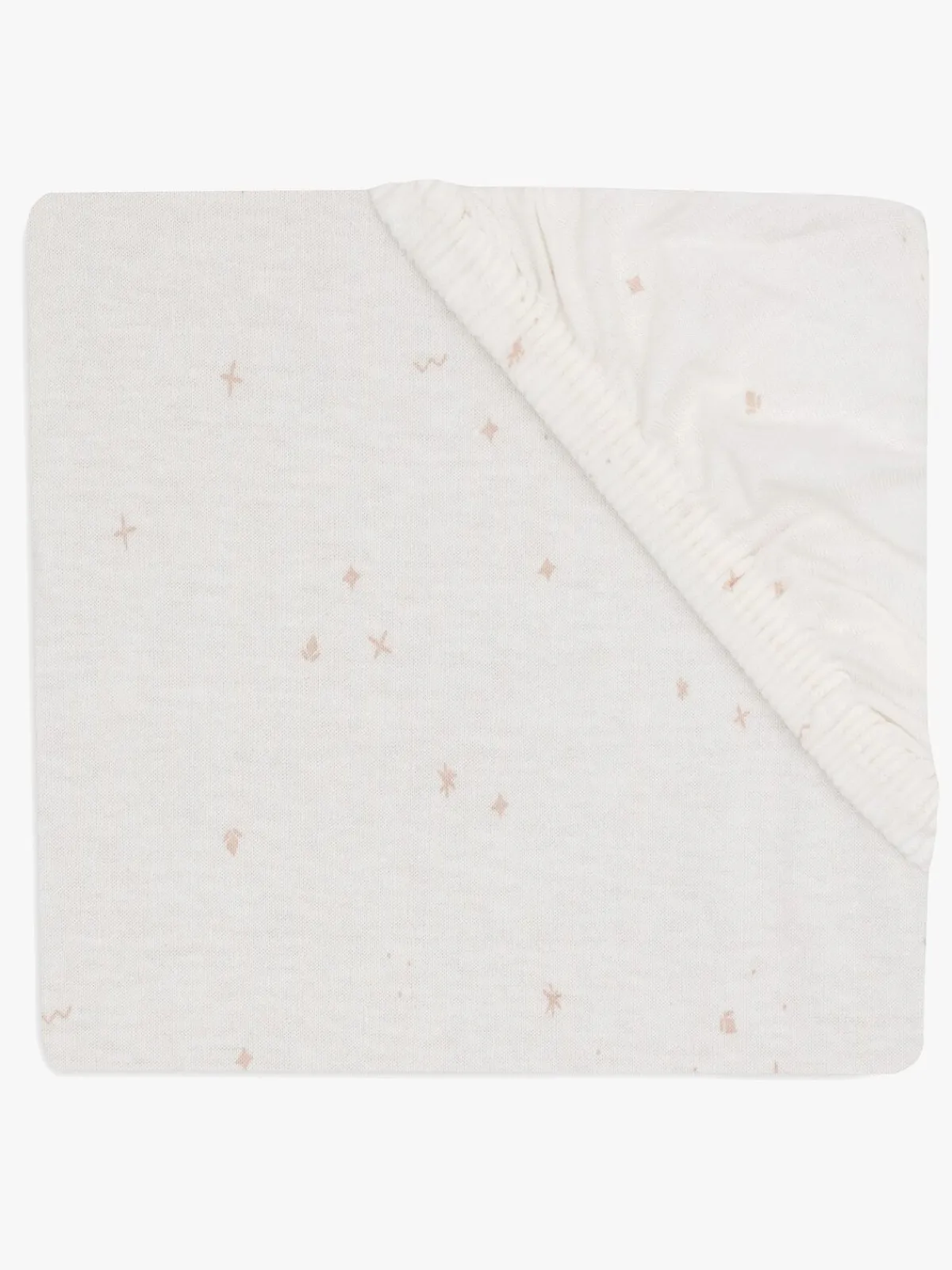 Børn Jollein Sengetøj-Stræklagen Twinkling 70/75x140/150, Off white/Wild Rose
