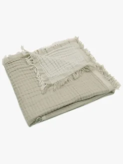 Børn Jollein Interiør-Tæppe/ Stofble i Musselin Fringe, Olive Green/Ivory