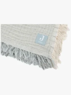 Børn Jollein Tæppe/ Stofble i Musselin Fringe, Sea Green