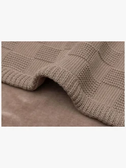 Børn Jollein Tæppe 75x100 cm Box Knit/Velvet, Milky Coffee