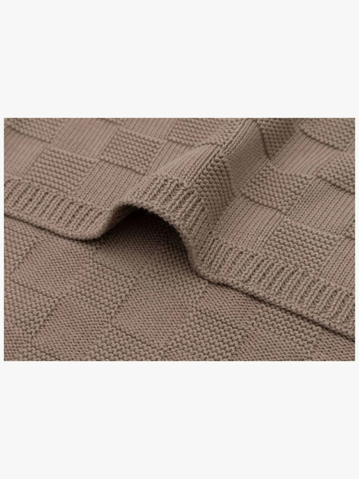 Børn Jollein Tæppe 75x100 cm Box Knit, Milky Coffee
