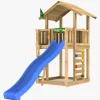 JungleGym Jungle Gym Chalet Legetårn med Blå Rutsjebane