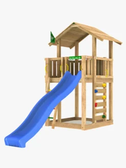 JungleGym Jungle Gym Chalet Legetårn med Blå Rutsjebane