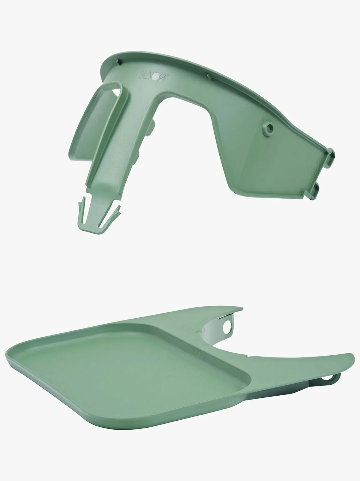 KAOS Højstole & Tilbehør-Klapp Højstol inkl. Beskyttelsesbøjle & Bakke, Beech Natural/Mineral Green