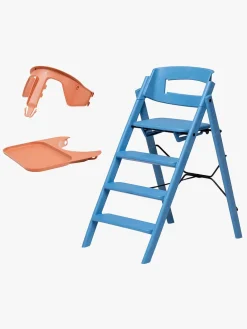 KAOS Klapp Højstol Recycled inkl. Beskyttelsesbøjle & Bakke, Swedish Blue/Terracotta Pink