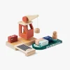 KidsConcept Legetøjsbiler & -Fartøjer-Kids Concept Containerhavn Aiden Legesæt