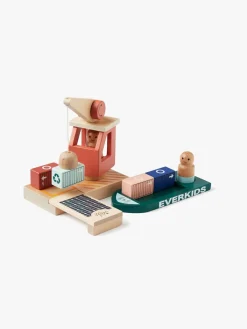 KidsConcept Legetøjsbiler & -Fartøjer-Kids Concept Containerhavn Aiden Legesæt