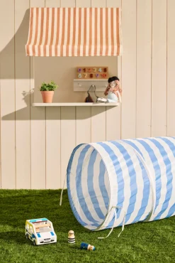 KidsConcept Kids Concept Stribet Legetunnel, Blå