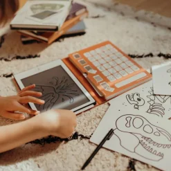 Kreativt Legetøj|Kidywolf KIDYDRAW MINI Tegnetablet LCD Dinosaur Brun