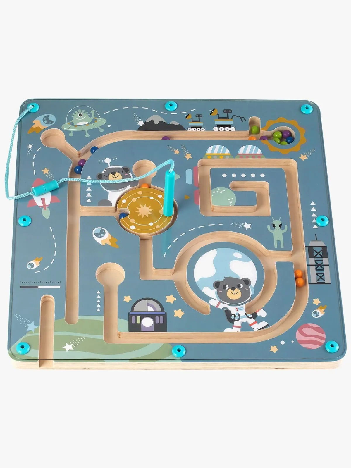 Kinder and Kids Babylegetøj-Labyrint med Magnetisk Pen & Kugler Det Ydre Rum