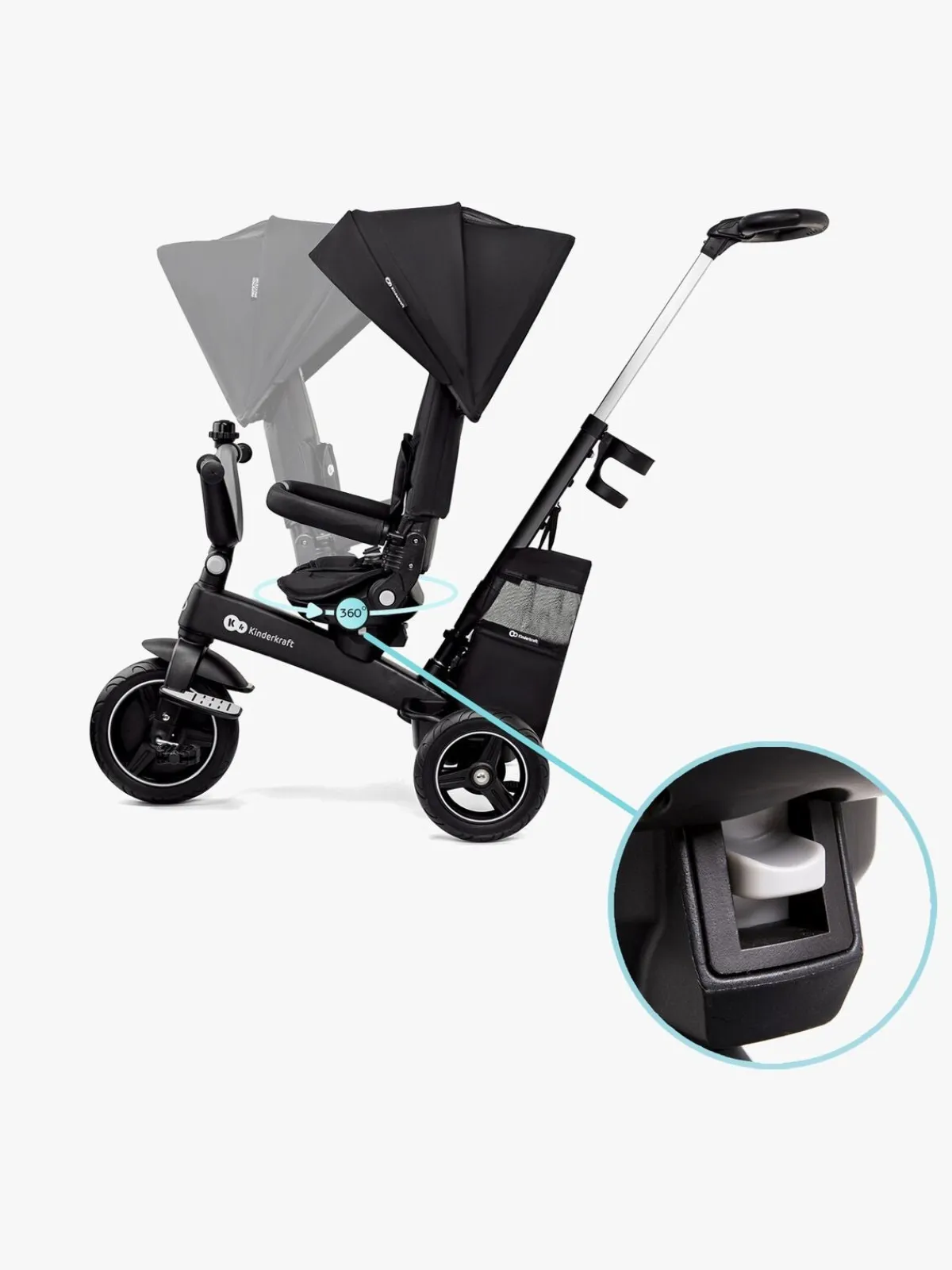 Kinderkraft Cykler-EASYTWIST Trehjulet Cykel, Sort