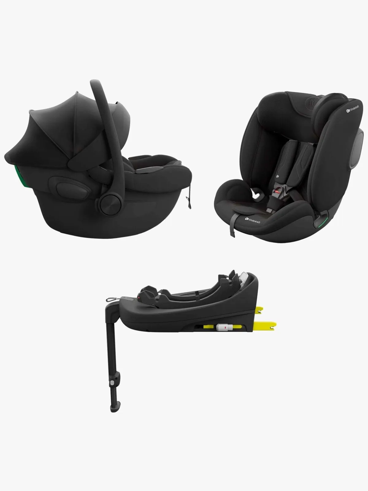 Autostole 9-36 Kg|Autostole 0-13 Kg|Kinderkraft ENDURA SAFE Modulsystem, Black Sort