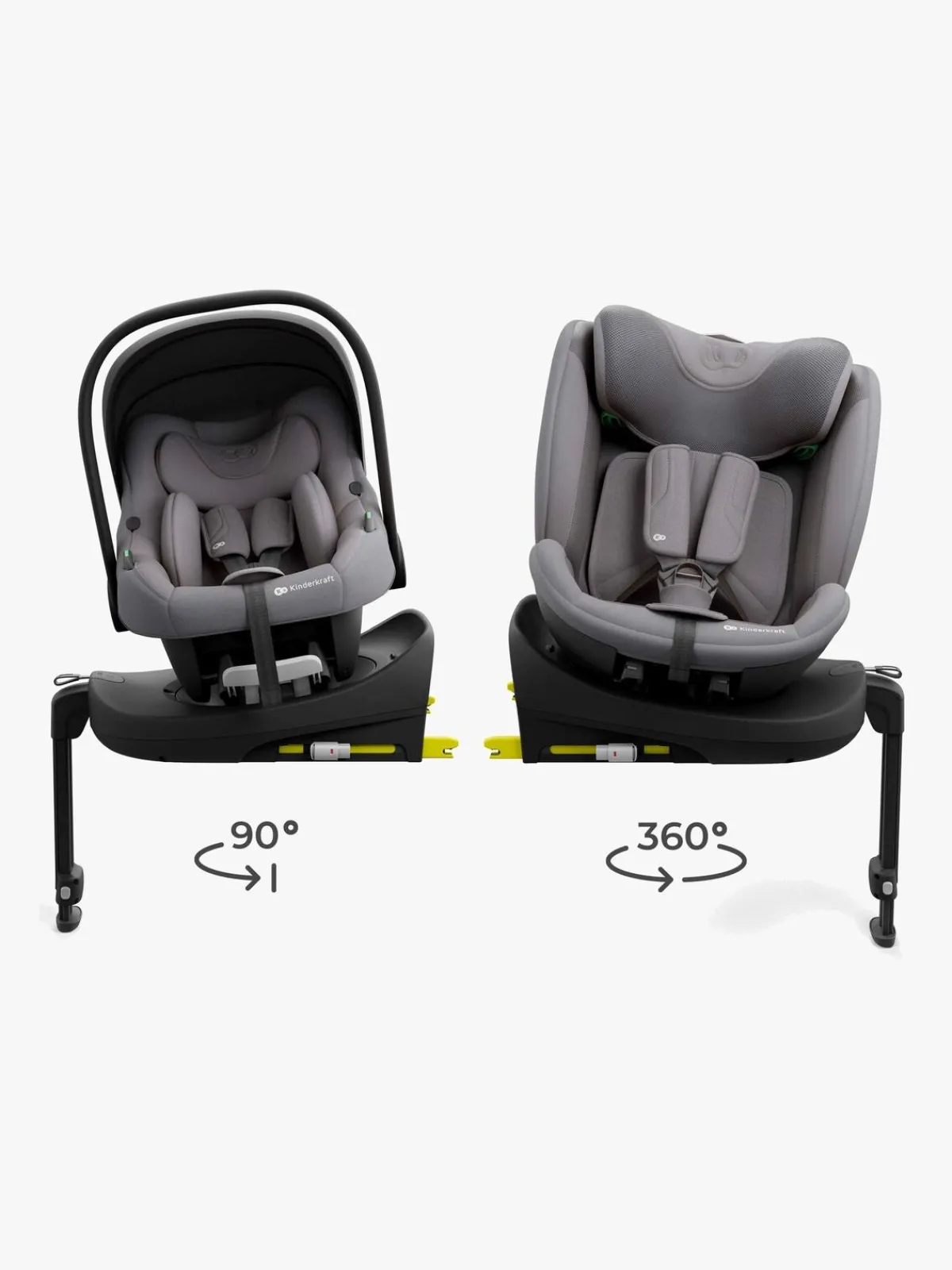 Kinderkraft Autostole 9-36 Kg|Autostole 0-13 Kg-ENDURA SAFE Modulsystem, Grey