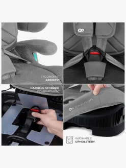 Autostole 9-36 Kg|Kinderkraft FIX2GO i-Size Autostol, Grey Grå