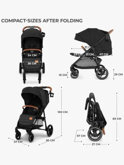 Kinderkraft Klapvogne-GRANDE PLUS Klapvogn, Black
