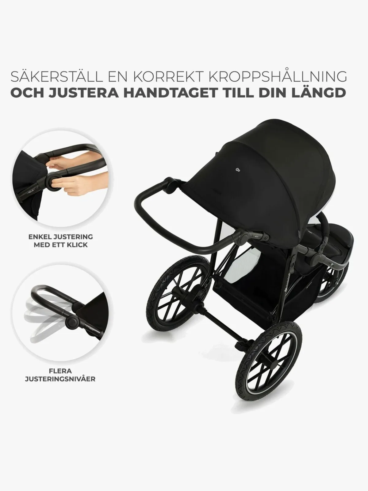 Aktivitetsvogne|Kinderkraft HELSI 2 Terrænvogn, Black Sort