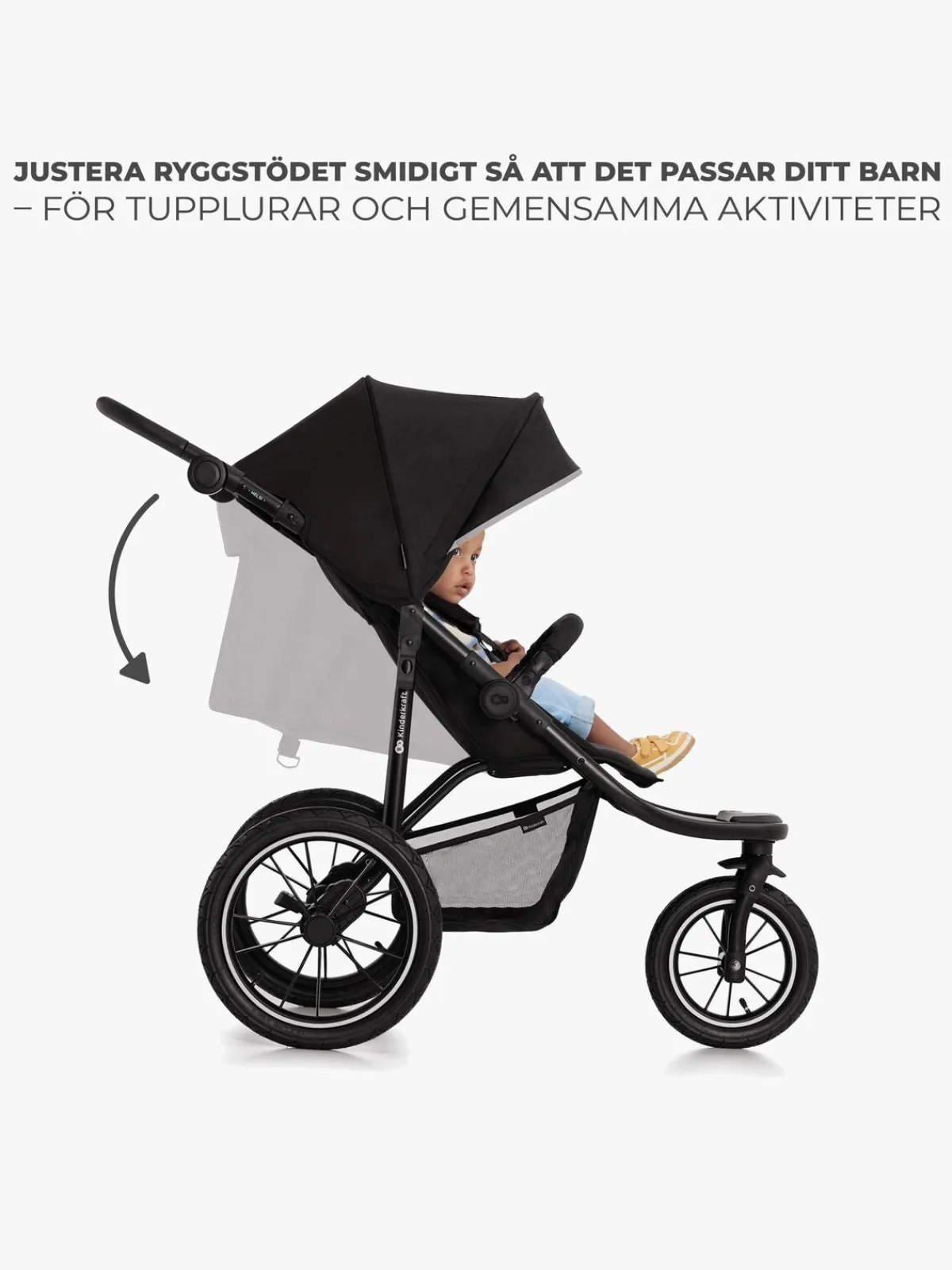 Aktivitetsvogne|Kinderkraft HELSI 2 Terrænvogn, Black Sort