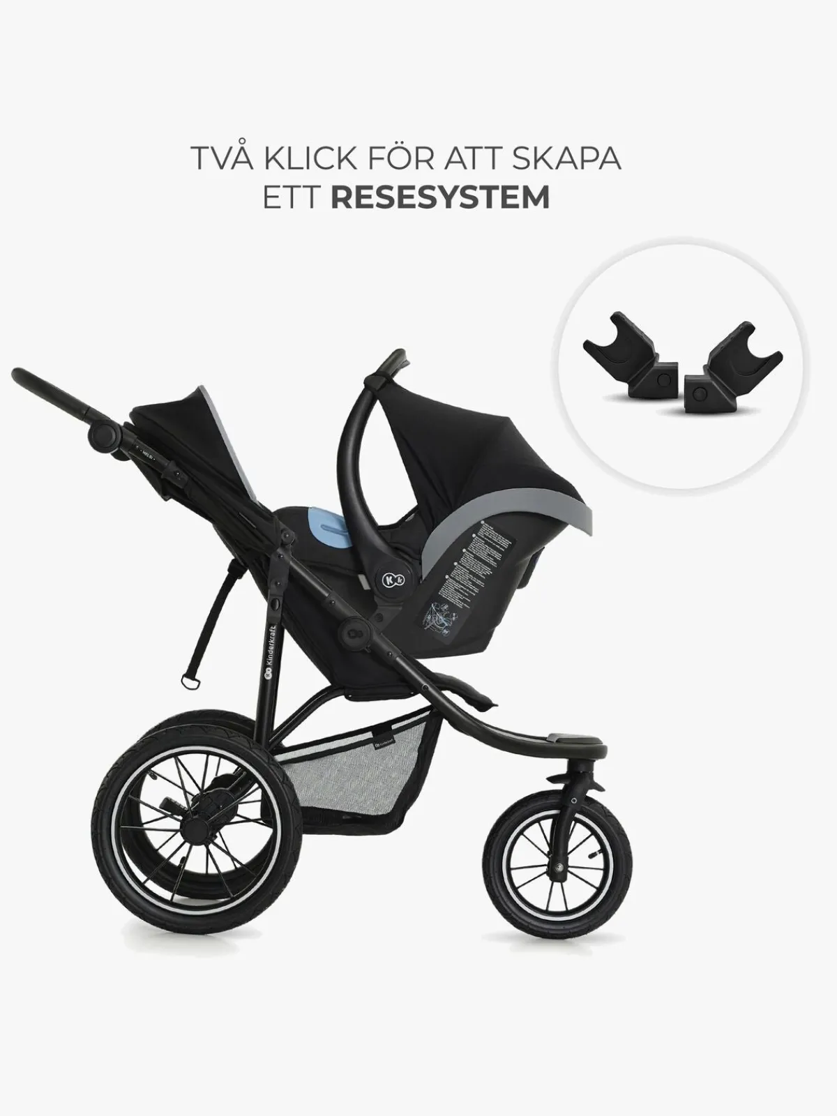 Aktivitetsvogne|Kinderkraft HELSI 2 Terrænvogn, Black Sort