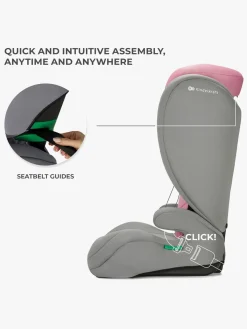 Autostole 15-36 Kg|Kinderkraft I-SPARK i-Size Autostol, Pink Lyserød/Grå